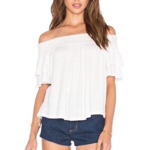 Free People Santorini White Off the Shoulders top in small